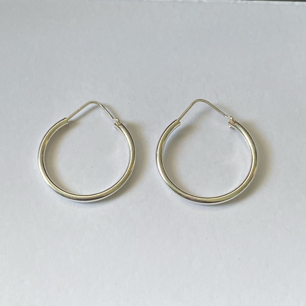 Sterling Silver 925 Italy Hoop Earrings